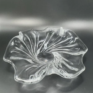 Centro de mesa vintage veneciano de vidrio transparente de los años 80 hecho en Italia decoración de colección - Imagen 1 de 15