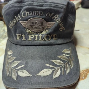F1 Racing Pilot Flight Cap Grey Embroidered F1 PILOT Logo Used - Picture 1 of 5