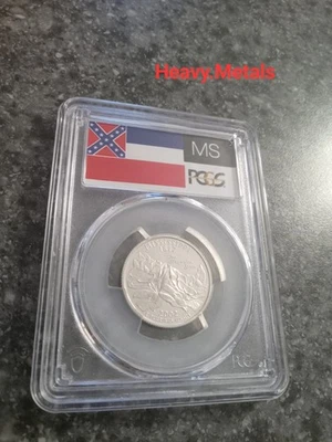 2002-S MISSISSIPPI Silver Proof Quarter PR70 PCGS FLAG LABEL NICE LOW PRICE!! - Image 1 of 4