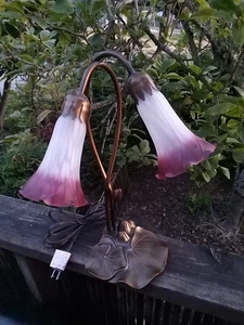 Vintage Pond Lily Pink Accent Table Lamp 16" Tall - Picture 1 of 15