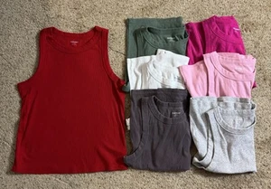 Old Navy Women's Size XL TALL 16-18 Lot Of 7 Ribbed Knit Cropped Tank Top - Picture 1 of 11