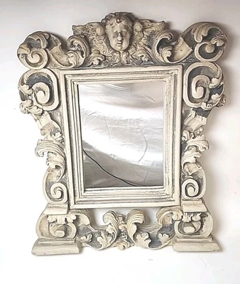 Espelho de parede querubim barroco antigo ornamentado anjo rococó Acanthus Hollywood... - Imagem 1 de 4