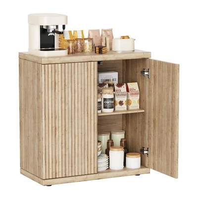 Aparador armario buffet estriado con almacenamiento, modernos gabinetes de acento Credenza... Foto 1 de 4