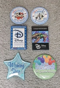 Lot Of 5 DISNEY Pinback Buttons & Wishing Star Disney Land DISNEY CRUISE 2.5" #6 - Picture 1 of 3