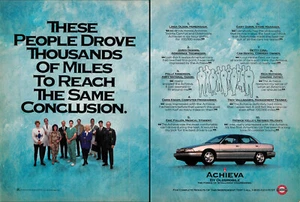 Magazine Print Ad OLDSMOBILE 1993 Achieva Intelligent Engineering Blue Two-Page - Picture 1 of 1