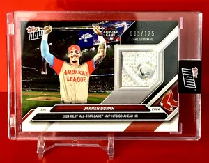 #035/125 ! Jarren Duran Game-Used Base Relic ! 2024 MLB TOPPS NOW Card ASG MVP ! - Picture 1 of 2