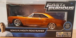 Fast & Furious Dom's Plymouth Road Runner Die Cast Model, 21cm long, NEW in box - Picture 1 of 4