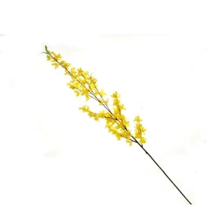 Faux Silk Forsythia Flower and Leaf Spray 113cm/44 Inches - Picture 1 of 1