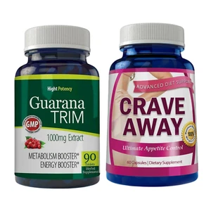 Guarana Extract Metabolism Booster Pills Appetite Control Weight Loss Supplement - Picture 1 of 12