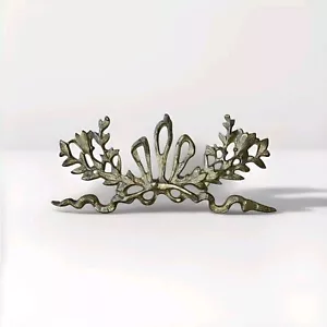 Vintage Furniture Hardware Brass ARTWORK WALL BRACKET Ribbon Bow 10" Decoration - Picture 1 of 5