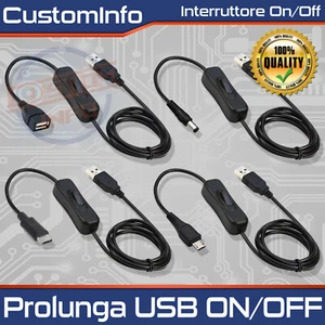 USB Verlängerung mit EIN/AUS-Schalter, Länge 1m und 2m, für Zuhause und Büro - Bild 1 von 9