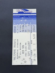 1987 Baltimore Orioles vs Boston Red Sox September 18 Ticket Stub Ripken Murray - Picture 1 of 3