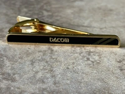 Raro Dacom 24k GF 2” Esmalte Negro Barra de Corbata Clip de Cierre - Imagen 1 de 4