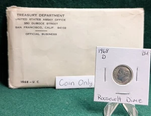 1968 D Roosevelt Dime Uncirculated from Mint Set - Picture 1 of 2