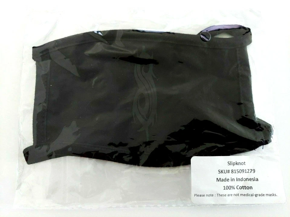 Mascarilla facial de tela Slipknot lavable nueva en paquete algodón negro  Foto 1 de 1