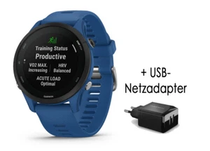 GARMIN Forerunner 255 blau inkl. Adapter GPS Laufuhr Sport HFV Farbdisplay Uhr - Bild 1 von 8
