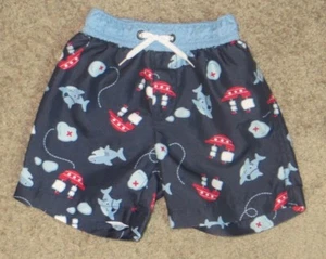 Gymboree First 1st Matey Navy Blue Swim Trunks Size 6-12 6 12 Months - Picture 1 of 4
