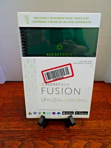 Rocketbook Fusion Executive Smart Notebook, Pen, Wipe, 42 Pgs, 7 Temps, Green - Picture 1 of 7