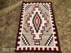 5x8 Wool Navajo Rug Southwest Pattern Housewarming Area Rug Native Wool Rug - Picture 1 of 10