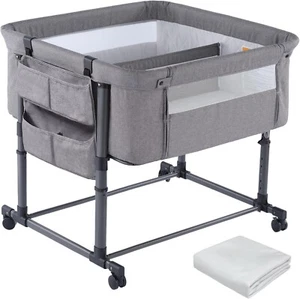 MTWML Twin Bassinet for 2 Babies,Portable Twins Crib with Storage Bag and Rep... - Picture 1 of 6