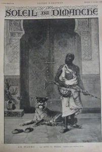 GRAVURE MAROC LE GARDIEN DE LA PORTE DU HAREM  LE SOLEIL DU DIMANCHE 1893  - Picture 1 of 1
