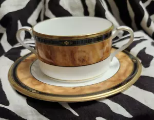 Juego de tazón de sopa y plato/platillo de pan Noritake CABOT crema - Imagen 1 de 3