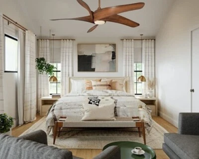 NEW Modern Coastal Organic 62" Distressed Koa Curved Wood Ceiling Fan Opal Light - Image 1 of 4