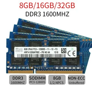 32GB 16GB 8GB DDR3 PC3-12800S 1600MHz 204Pin Laptop Memory For SKHynix Lot UK - Picture 1 of 14