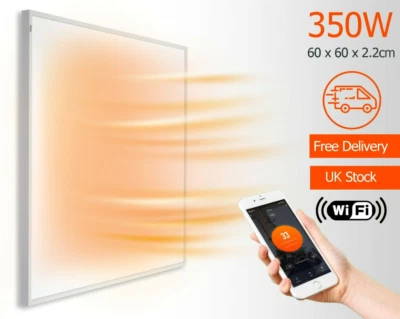 KIASA - 350W Smart Wi-Fi Infrared Heating Panel -Wall/Ceiling Mount -7 day Timer - Image 1 of 4