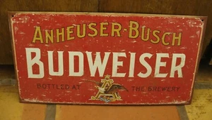 F23 - ANHEUSER BUSH BUDWEISER BEER REPRODUCTION METAL SIGN, Measures 16" x 8.5" - Picture 1 of 1