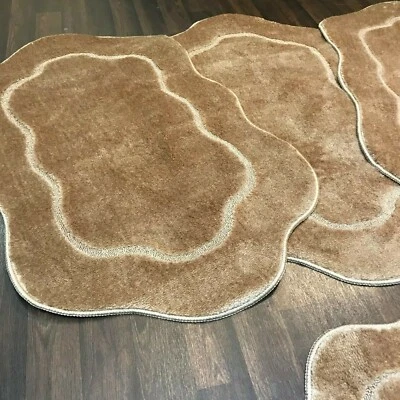 JUEGO DE TAPETES/ALFOMBRAS LAVABLES GITANOS ROMANY TOURER TALLA 67X110CM MARRÓN CLARO