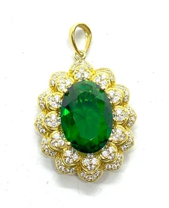 Vintage Sterling Silver Sparkly Crystals Cluster Pendant - Picture 1 of 8