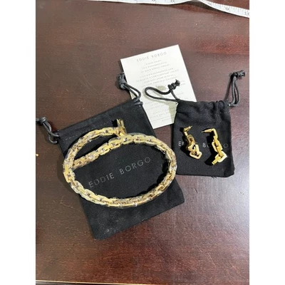 Conjunto de collar y pendientes Eddie Borgo Supra de eslabones nuevos oro vermeil Foto 1 de 4