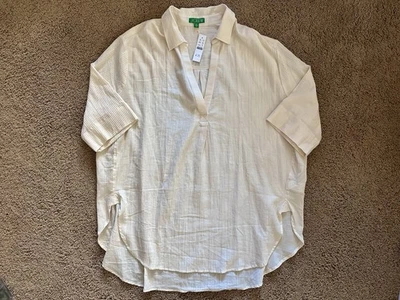 Talla XL - J. Nuevo traje de baño Crew ligero de gasa para mujer amarillo pálido Foto 1 de 4