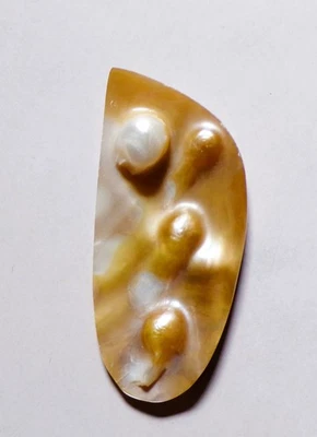 48.85 Cts Natural Mother of Blister Pearls Cabochon Loose Gemstone 62.5X28.4X4MM - Image 1 of 3