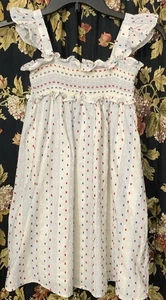 Girls Gauze Dress Summer Smocked Lined Cotton Size 8 Cat & Jack Stripes Dots - Picture 1 of 16