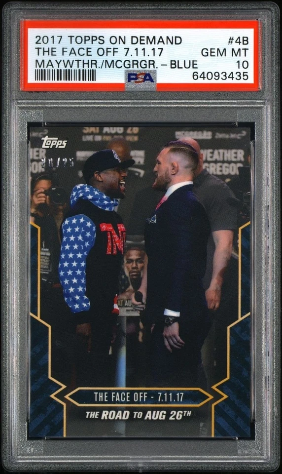 2017 Topps On Demand The Face Off 7.11.17 Mayweather Vs McGregor Blue /25 PSA 10 - Image 1 of 2