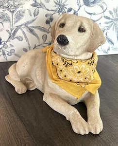 Vintage '91 Sandicast Yellow Labrador Retriever Skulptur signiert Sandra Brue 11" - Bild 1 von 13