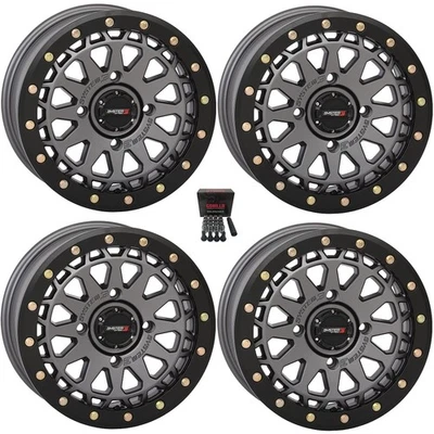System 3 SB-6 Beadlock 15" Wheels Gunmetal (4+3) Polaris RZR 1000 XP (4) - Image 1 of 3