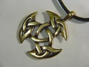 Butw auténtico bronce Triscele tríada trinidad nudo celta nórdico vikingo colgante - Imagen 1 de 1