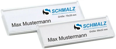 SCHMALZ WERBESERVICE Aluminio Placas Identificativas Plata Metal Con Imperdible Papiereinschub