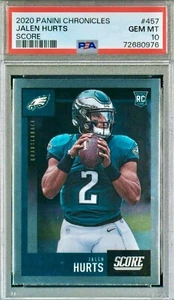 PSA 10 RC Jalen Hurts 2020 Panini Score Vertical True Rookie SP Chromium POP 77 - Picture 1 of 2