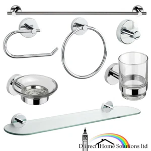Hafele Romsey Bathroom Range Towel Ring Rail Soap Holder Robe Hook Glass Shelf - Picture 1 of 15