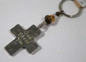 UTOP God bless You cross Keychain Key Chain ring Natural life - Picture 1 of 6