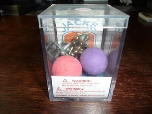 Jollie's Jacks Revisted. 1994 Toy! Purple and Pink Ball! 6 Silver & 4 Gold Jacks - Bild 1 von 4