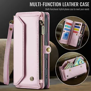 Crossbody Wallet Case Leather Cover Cards Slots for iphone 13 14 15 16 Pro Max - Picture 1 of 29