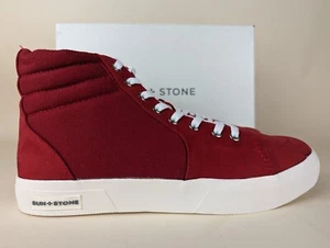 Sun + Stone Jett High Top Sneakers Mens 7.5 M Red Canvas Casual Shoes $69 - Picture 1 of 9