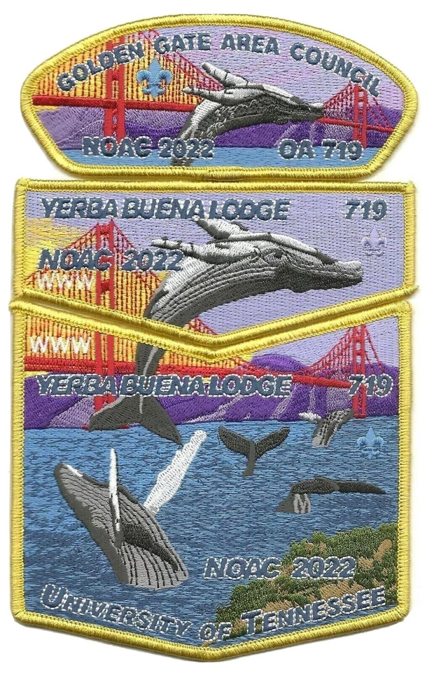 Boy Scout OA 719 Yerba Buena Lodge Golden Gate Area Council 2022 NOAC CSP Set YL - Image 1 of 1