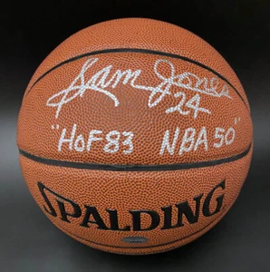 Sam Jones SIGNED I/O Basketball Boston Celtics HOF 83 NBA 50 PSA/DNA AUTOGRAPHED - Picture 1 of 3
