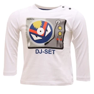 2299V maglia bimbo FENDI white cotton t-shirt cotton kid boy - Imagen 1 de 4